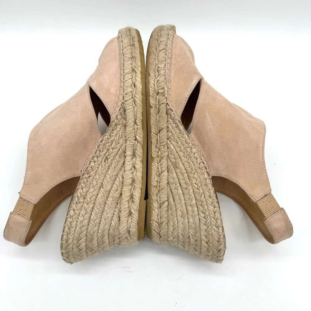 Kanna Nubuck leather Wedge Espadrille Sandals Sz 9